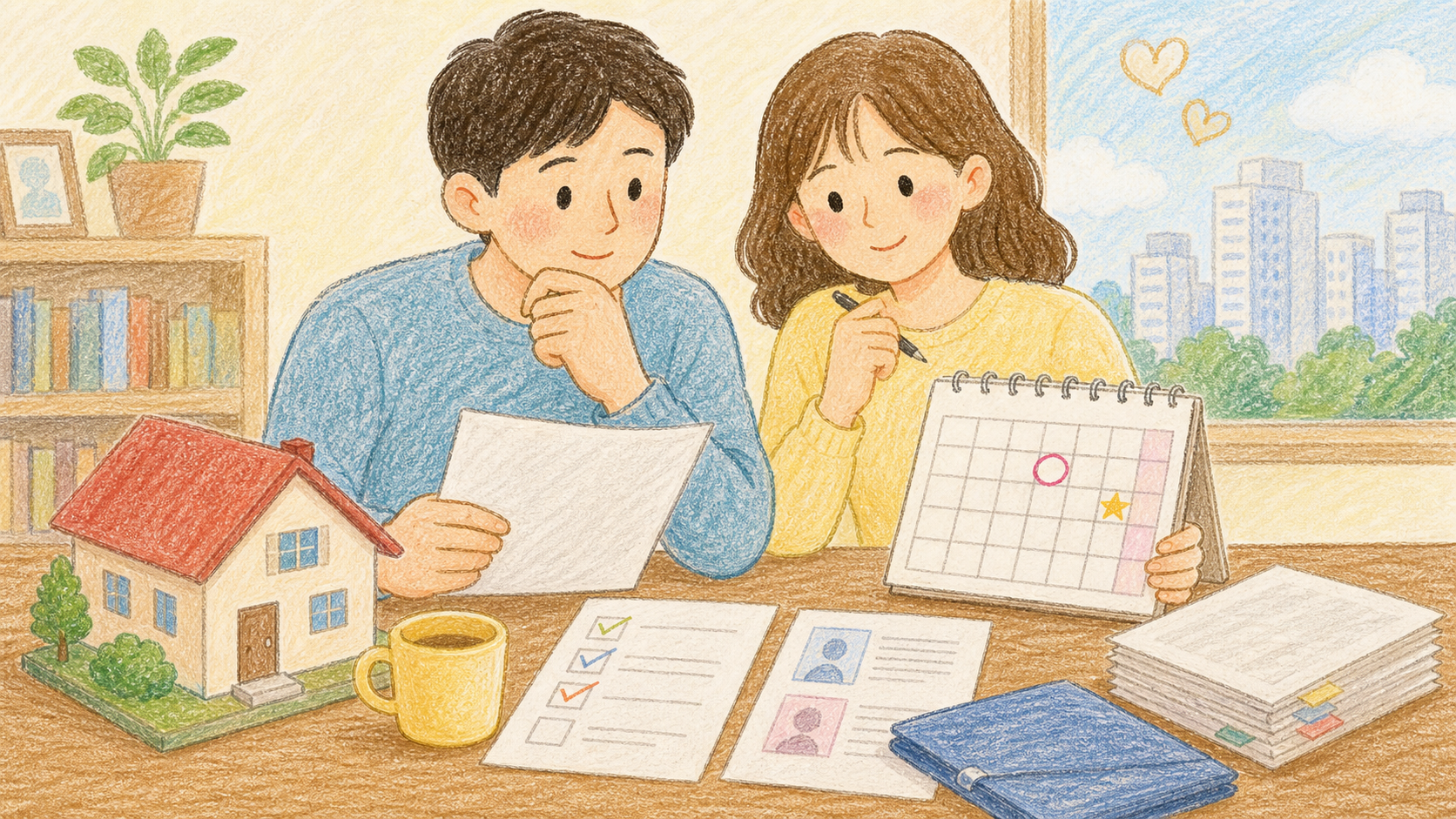 부평 행복주택 신혼부부 신청 일정과 서류를 확인하는 크레파스풍 참고 이미지