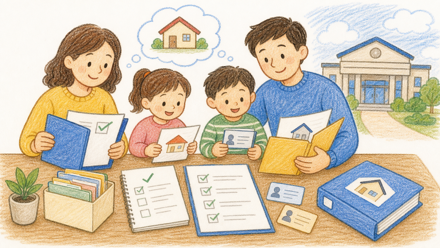 부산 동부권 매입임대 신청 서류를 확인하는 크레파스풍 참고 이미지