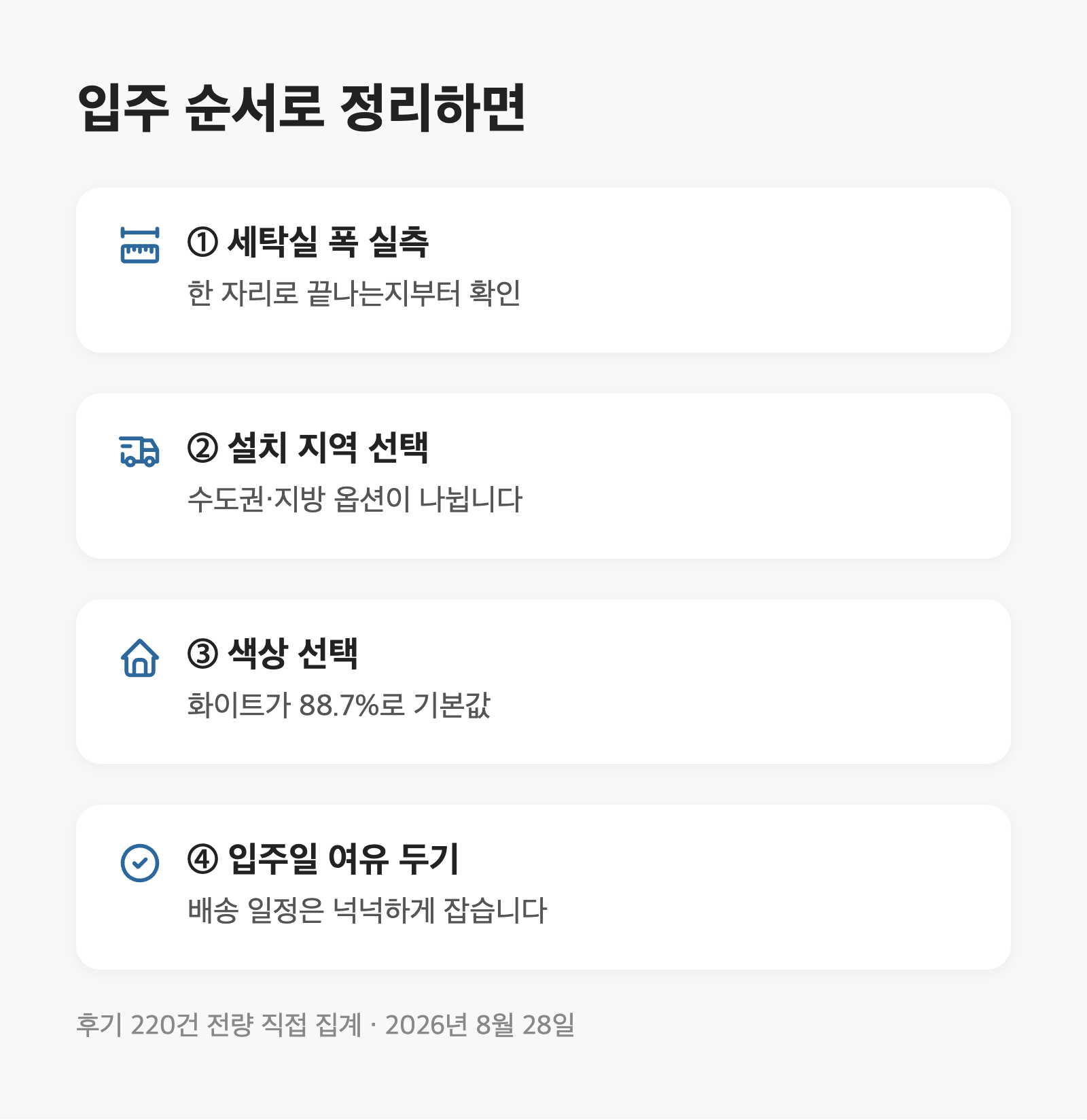 세탁건조기 일체형, 자리 없는 집은 739,000원으로 끝납니다